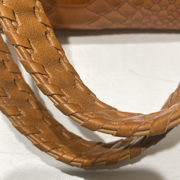 GASPY “Tracy” Large Tan (Burnt Caramel) Snakeskin Embossed Leather - Picture 2 of 16